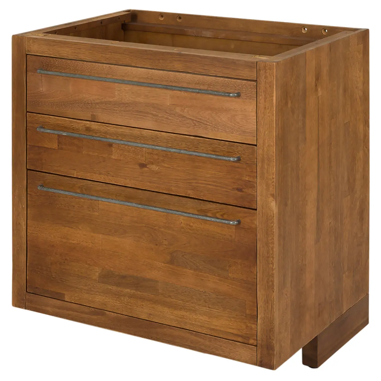 GAVETEIRO PARA COZINHA 80 CM 3 GAVETAS GOURMET - NOZES/ZINCO - Foto 3