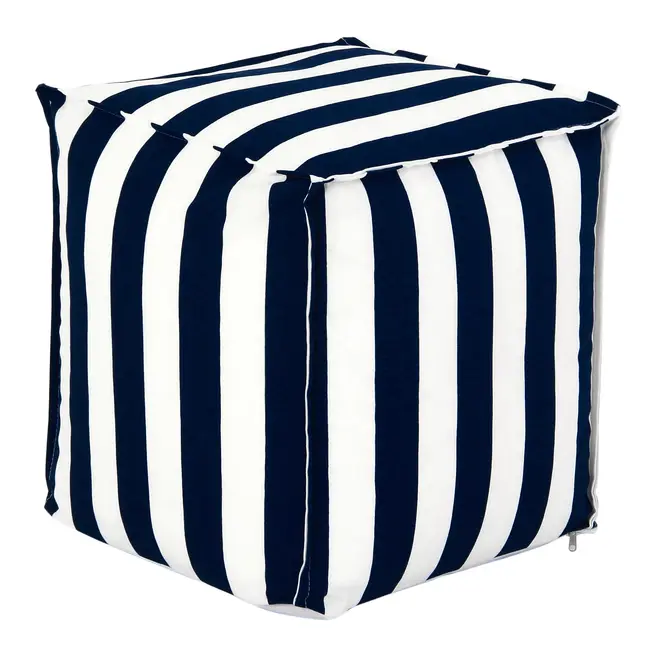 PUFF 45 CM X 45 CM BLUESTRIPE - AZUL ESCURO/BRANCO - Foto 1