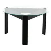 MESA DE CENTRO REDONDA 83 CM TRISKEL - EBANIZADO/INCOLOR - Foto 1