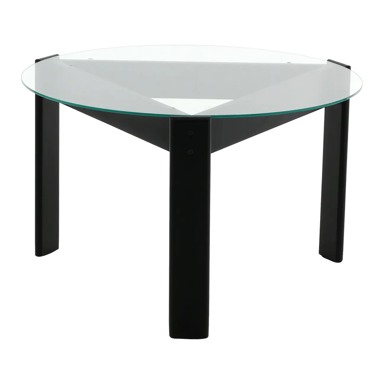 MESA DE CENTRO REDONDA 83 CM TRISKEL - EBANIZADO/INCOLOR - Foto 1
