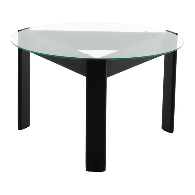 MESA DE CENTRO REDONDA 83 CM TRISKEL - EBANIZADO/INCOLOR - Foto 1