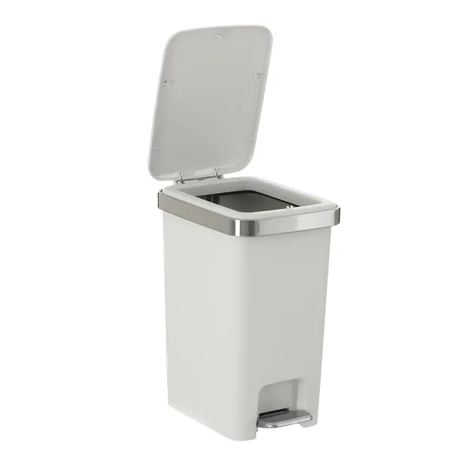 LIXEIRA COM PEDAL 15 L DAY USE - BRANCO/INOX - Foto 7