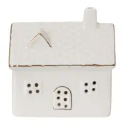 ADORNO CASA DOURADA 8 CM CELEBRATION - OFF WHITE/OURO - Foto 1