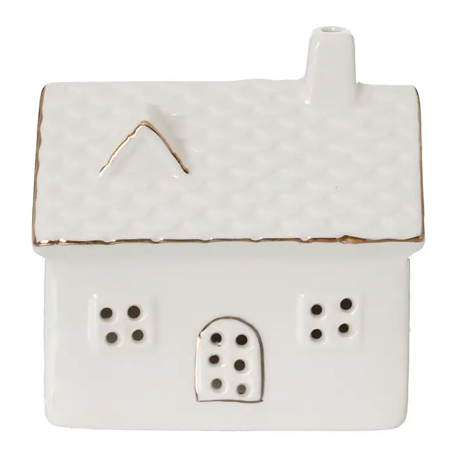 ADORNO CASA DOURADA 8 CM CELEBRATION - OFF WHITE/OURO - Foto 1