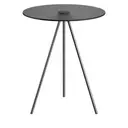 CROMADO/PRETO - MESA LATERAL REDONDA 42 CM GALÁXIA