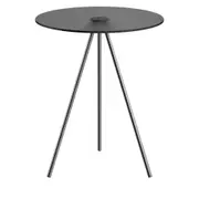 MESA LATERAL REDONDA 42 CM GALÁXIA - CROMADO/PRETO - Foto 1