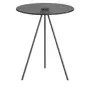 CROMADO/PRETO - MESA LATERAL REDONDA 42 CM GALÁXIA