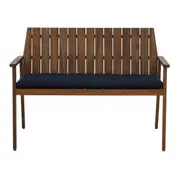 BANCO 2 LUG C/ENCOSTO/BRAÇO C/ALMOF LEME - TAMARINDO/AZUL ESCURO - Foto 1
