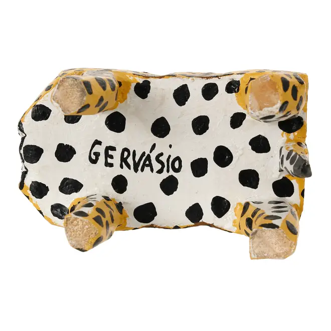BANCO DECORATIVO PINTADA FILHOTE - AMARELO/PRETO - Foto 10