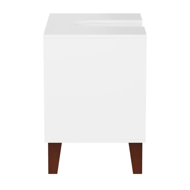 GABINETE DE BANHEIRO COLUNA 1 PORTA/3 GAVETAS LIVA - BRANCO/NOZES - Foto 3