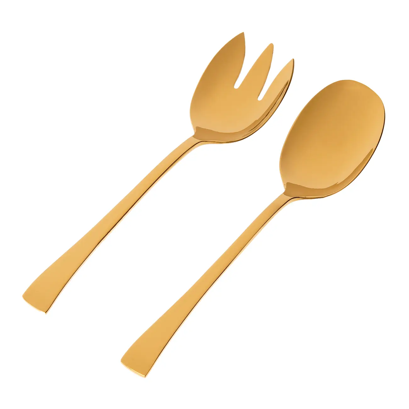 COLHER E GARFO PARA SALADA COM 2 PEÇAS BERNA - OURO - Foto 2