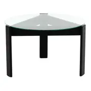 MESA DE CENTRO REDONDA 83 CM TRISKEL - EBANIZADO/INCOLOR - Foto 2