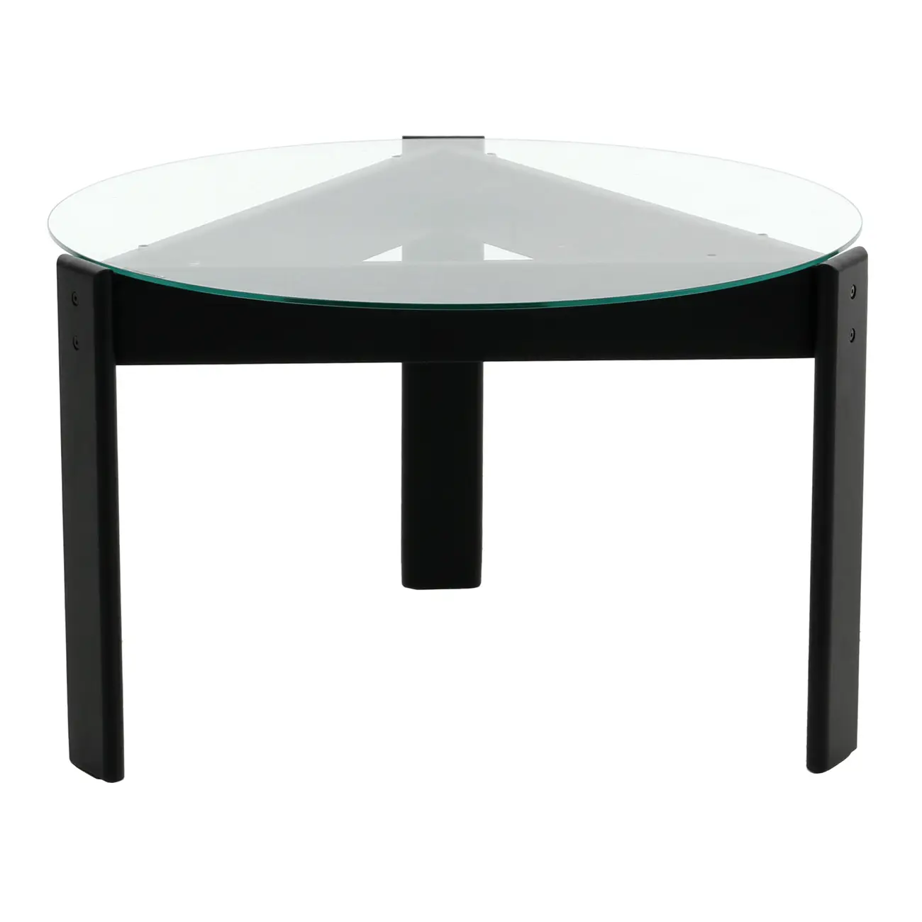 MESA DE CENTRO REDONDA 83 CM TRISKEL - EBANIZADO/INCOLOR - Foto 2