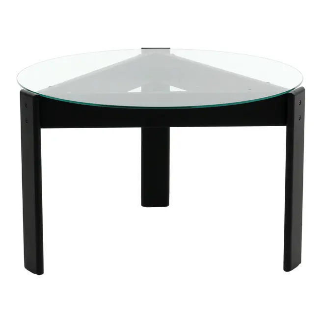 MESA DE CENTRO REDONDA 83 CM TRISKEL - EBANIZADO/INCOLOR - Foto 2