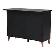 BALCÃO DE COZINHA COM 2 PORTAS DE CORRER 1,20 M X 60 CM LIN - PRETO/NOZES - Foto 8