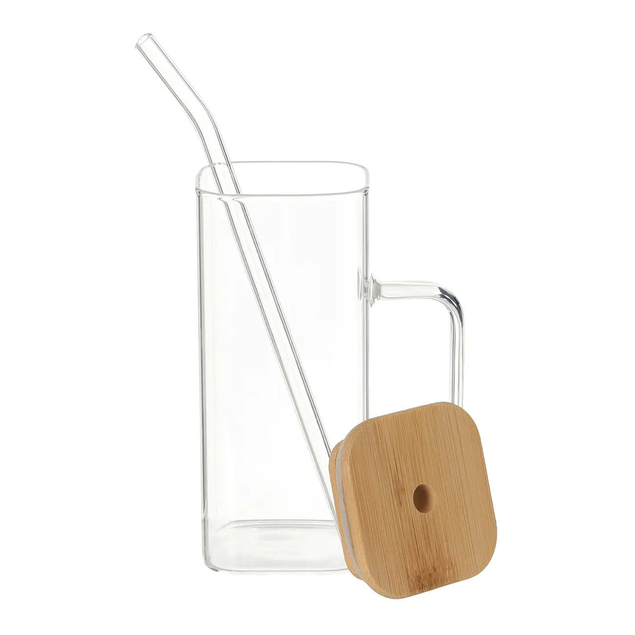 CANECA COM CANUDO 400 ML BAMBOO FRESH - BAMBU/INCOLOR - Foto 5