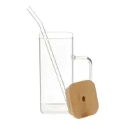 CANECA COM CANUDO 400 ML BAMBOO FRESH - BAMBU/INCOLOR - Foto 5