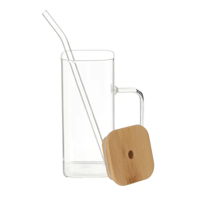 CANECA COM CANUDO 400 ML BAMBOO FRESH - BAMBU/INCOLOR - Foto 5