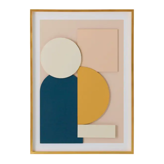 QUADRO II 70 CM X 50 CM GEODIMENSIONAL - OURO/DOURO - Foto 1