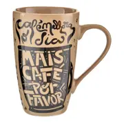 CANECA 400 ML HORA DO CAFÉ - BEGE/CAFÉ - Foto 1
