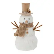 ADORNO BONECO NEVE 29 CM VILAREJO NOEL - BRANCO/NATURAL - Foto 1