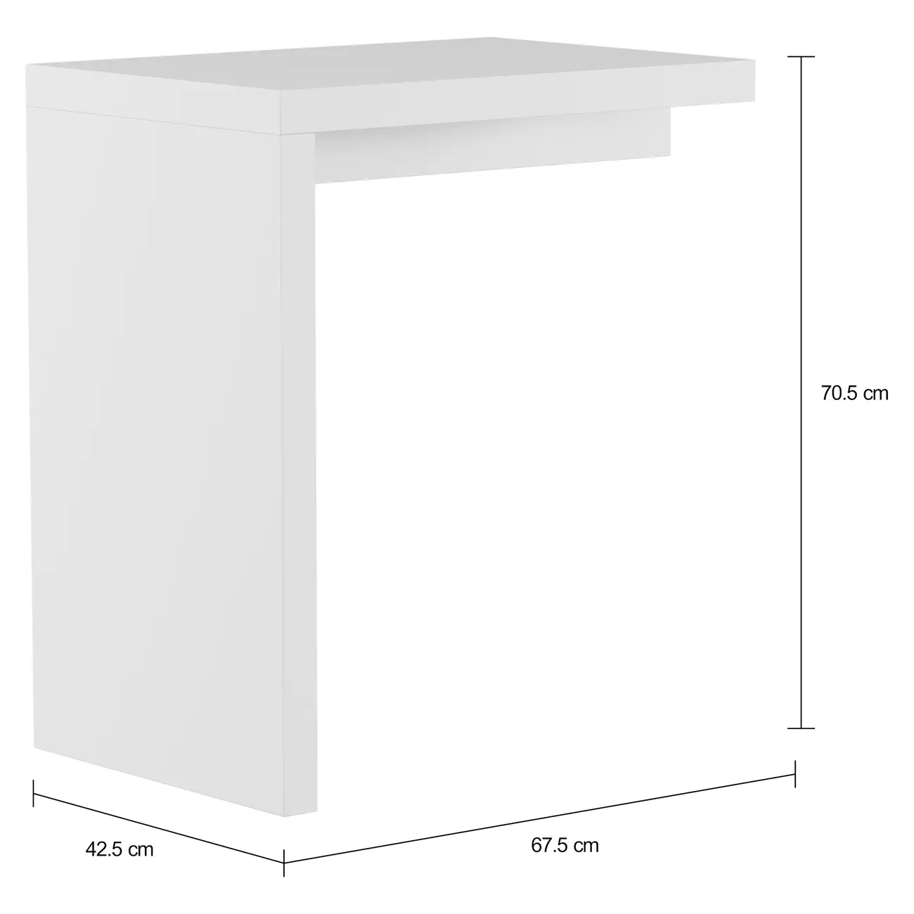 COMPLEMENTO MESA 67 CM X 45 CM FIND - BRANCO - Foto 6
