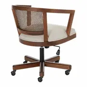 CADEIRA HOME OFFICE COM PALHINHA ATENA - NOZES/BEGE - Foto 4