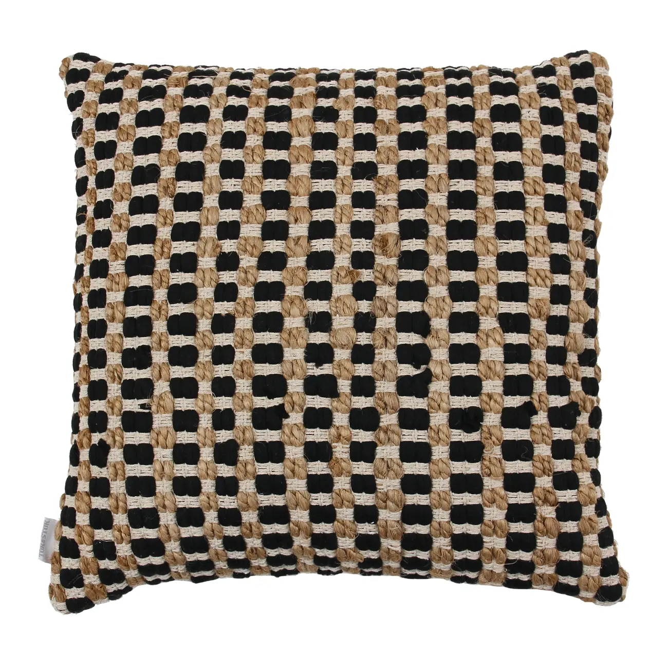 ALMOFADA 45 CM X 45 CM MARAN - PRETO/JUTA - Foto 1