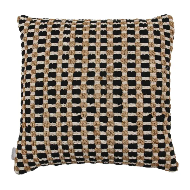 ALMOFADA 45 CM X 45 CM MARAN - PRETO/JUTA - Foto 1