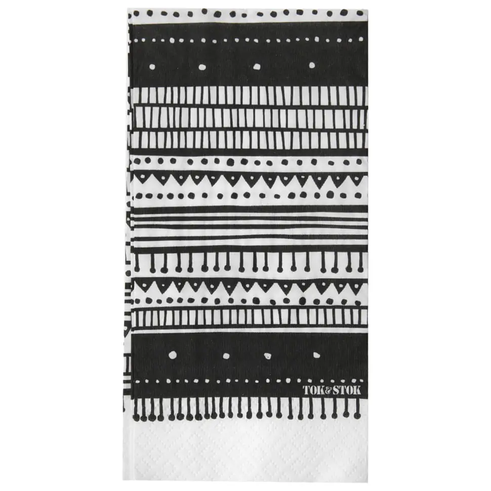 GUARDANAPO 39 CM X 39 CM PACOTE COM 20 PEÇAS MIREMBA - BRANCO/PRETO - Foto 2