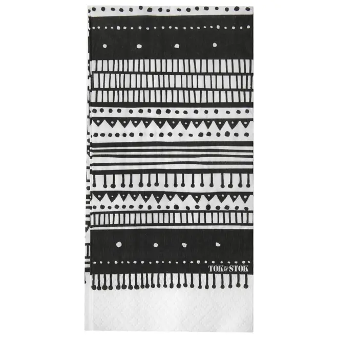 GUARDANAPO 39 CM X 39 CM PACOTE COM 20 PEÇAS MIREMBA - BRANCO/PRETO - Foto 2