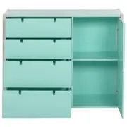 CÔMODA 4 GAVETAS/1 PORTA 1,07 M X 42 CM PIN PLAY - NATURAL WASHED/MENTA - Foto 10