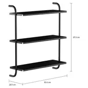 ESTANTE DE PAREDE 83 CM X 97 CM WALL TECH - PRETO/PRETO - Foto 2