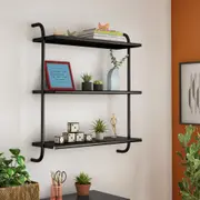 ESTANTE DE PAREDE 83 CM X 97 CM WALL TECH - PRETO/PRETO - Foto 3