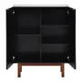 BUFFET 2 PORTAS 80 CM X 40 CM POINT - PRETO/NOZES - Foto 6