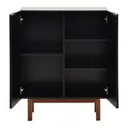 BUFFET 2 PORTAS 80 CM X 40 CM POINT - PRETO/NOZES - Foto 6