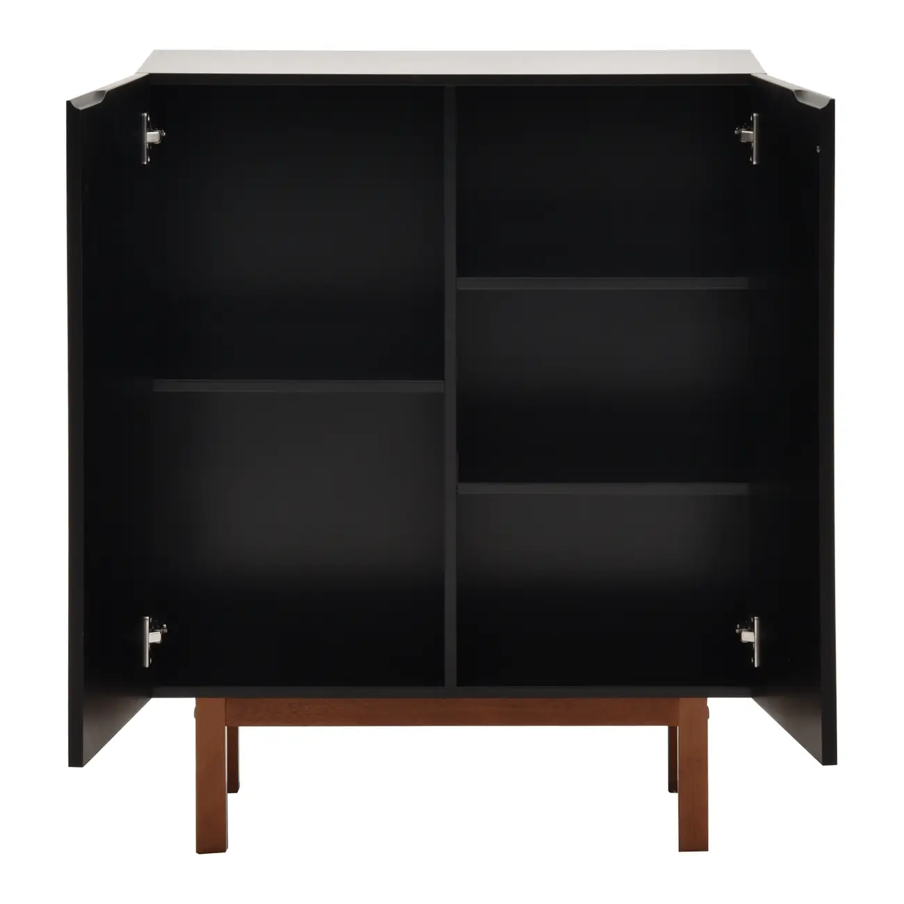 BUFFET 2 PORTAS 80 CM X 40 CM POINT - PRETO/NOZES - Foto 6