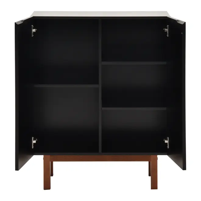 BUFFET 2 PORTAS 80 CM X 40 CM POINT - PRETO/NOZES - Foto 6