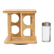 PORTA-TEMPEROS CONJUNTO COM 8 PEÇAS BAMBOO - BAMBU/INCOLOR - Foto 4