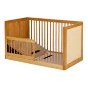 BERÇO COM PALHINHA 70 CM 2 EM 1 - BERÇO/MINICAMA PALHANDI - AMÊNDOA/NATURAL - Foto 12