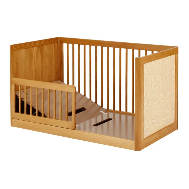 BERÇO COM PALHINHA 70 CM 2 EM 1 - BERÇO/MINICAMA PALHANDI - AMÊNDOA/NATURAL - Foto 12