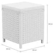 CESTO PUFF 35 CM X 35 CM X 45 CM ENREDO - BRANCO - Foto 2