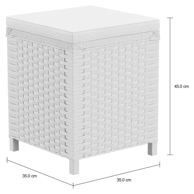 CESTO PUFF 35 CM X 35 CM X 45 CM ENREDO - BRANCO - Foto 2