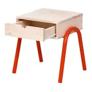 MESA DE CABECEIRA 1 GAVETA BOUNCE - LARANJA LED/NATURAL WASHED - Foto 3