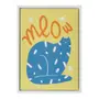 QUADRO 30 CM X 22 CM CAT MEOW - BRANCO/ZIMBRO - Foto 1