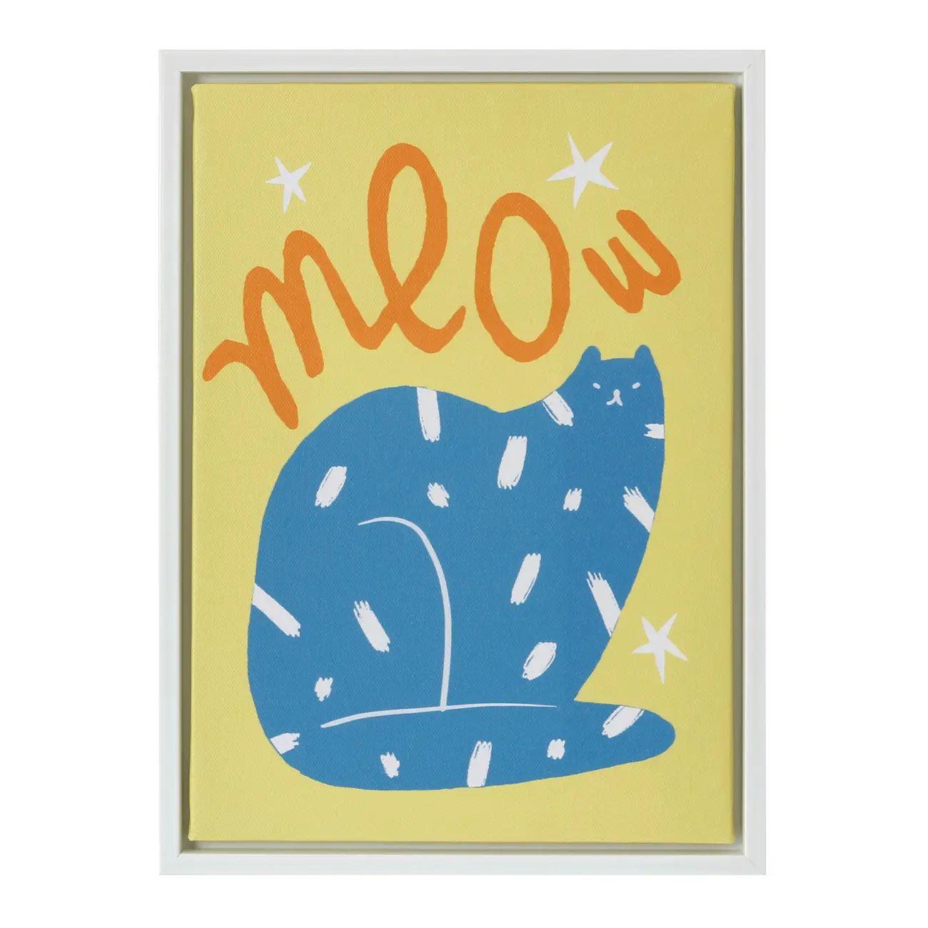 QUADRO 30 CM X 22 CM CAT MEOW - BRANCO/ZIMBRO - Foto 1