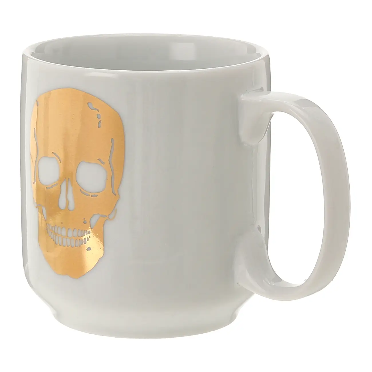CANECA 470 ML CAVEIRA - BRANCO/OURO - Foto 2