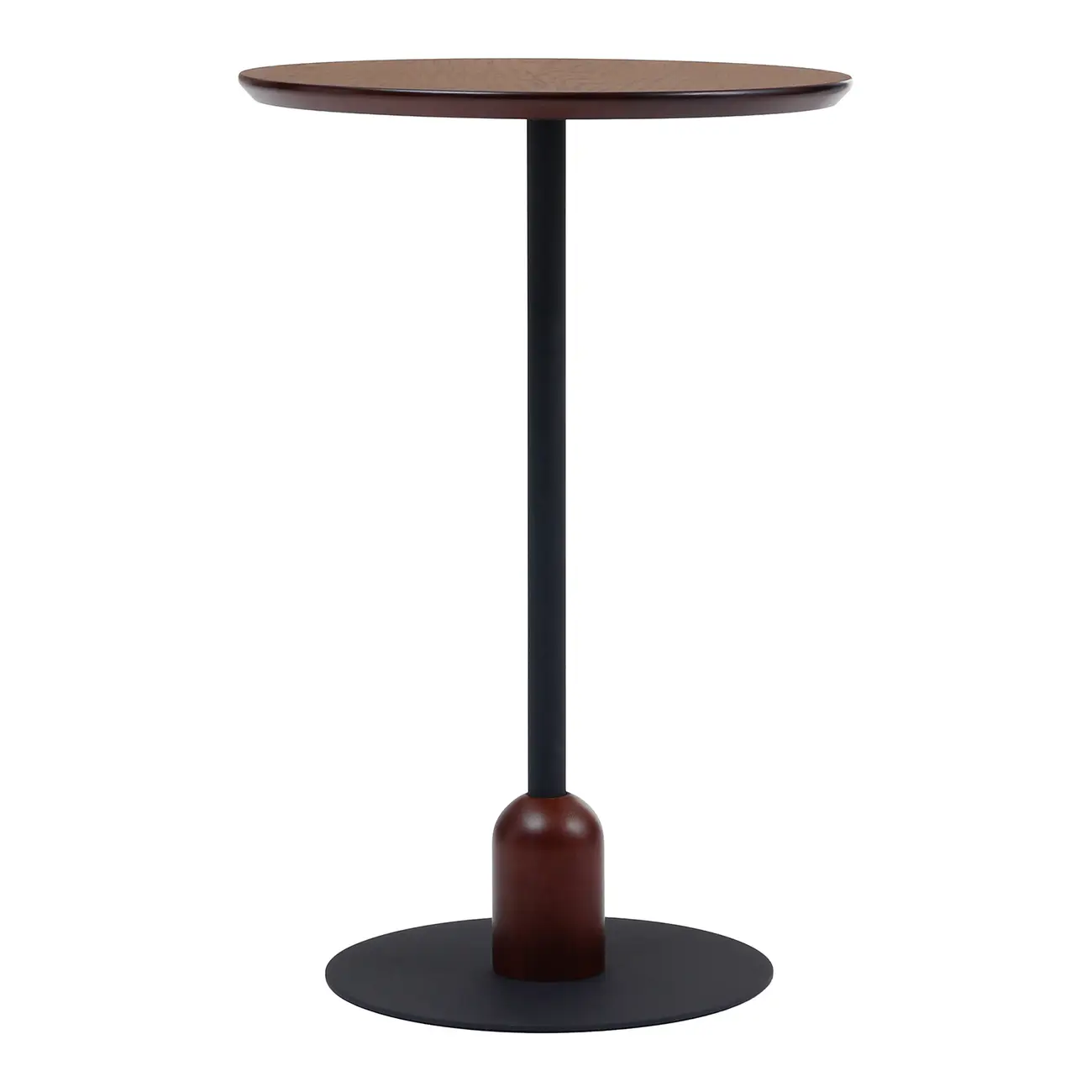 MESA LATERAL REDONDA 40 CM TARUGO - PRETO/NOZES - Foto 3
