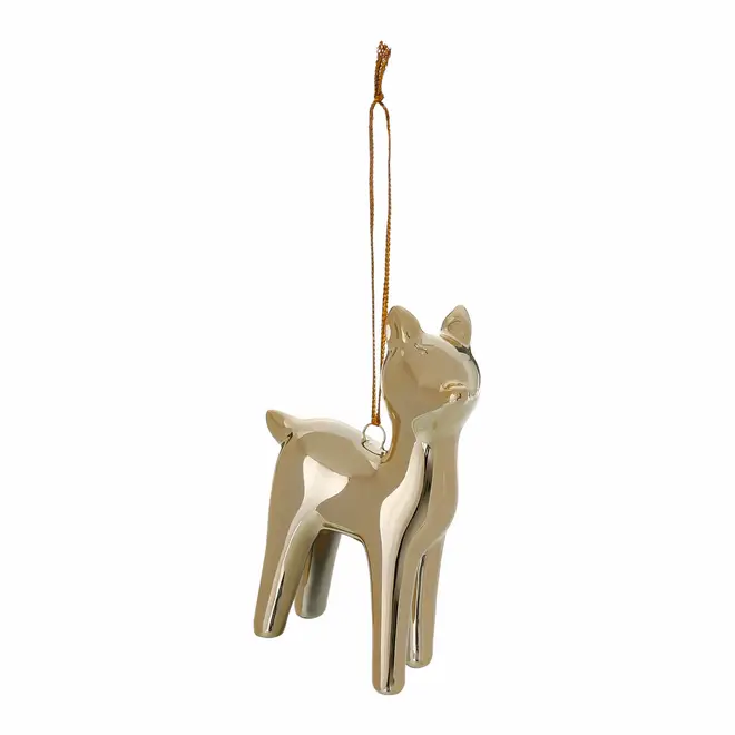 PINGENTE RENA 9 CM FINE FESTIVITY - OURO - Foto 2