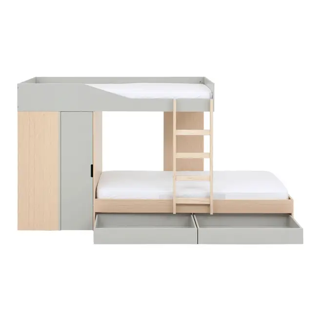 SISTEMA DE QUARTO INTEGRADO COM ESCRIVANINHA E ARMÁRIO YOUNG - NATURAL WASHED/FLANDRES - Foto 3